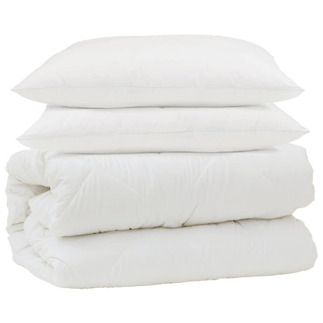 Vidaxl dekbed set met kussen 3 pcs wit microfiber en dons feather