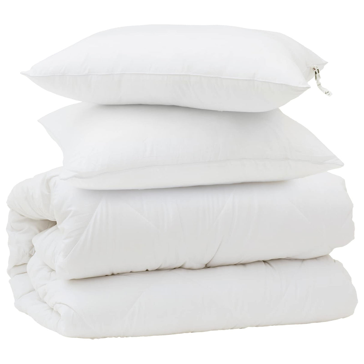 Vidaxl dekbed set met kussen 3 pcs wit microfiber en dons feather