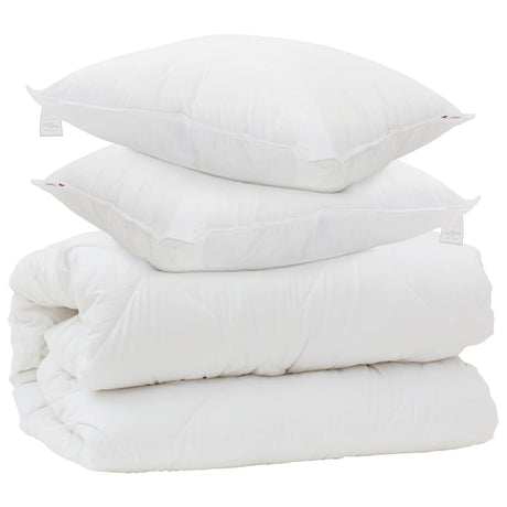 Vidaxl dekbed met kussens met kussen 3 pcs wit microvezel