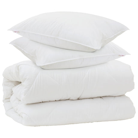 Vidaxl dekbed met kussens met kussen 3 pcs wit microvezel