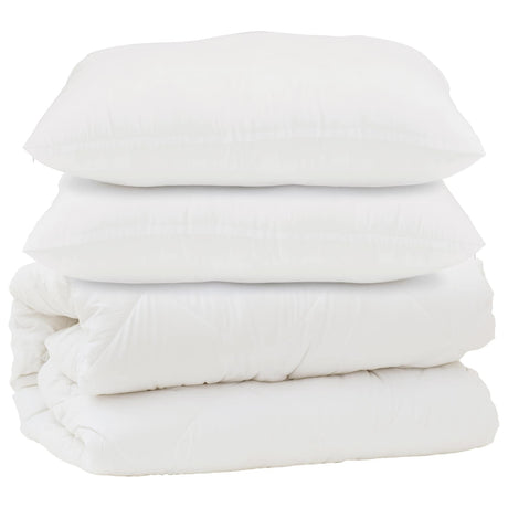 Vidaxl dekbed met kussen 3 pcs wit microfibre