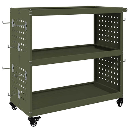 Vidaxl gereedschapswagen olijf groen 75 x 35 x 73 cm koudgewalst staal
