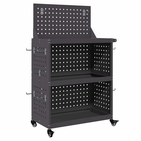 Vidaxl gereedschapswagen zwart 65 x 35 x 111 cm koudgewalst staal