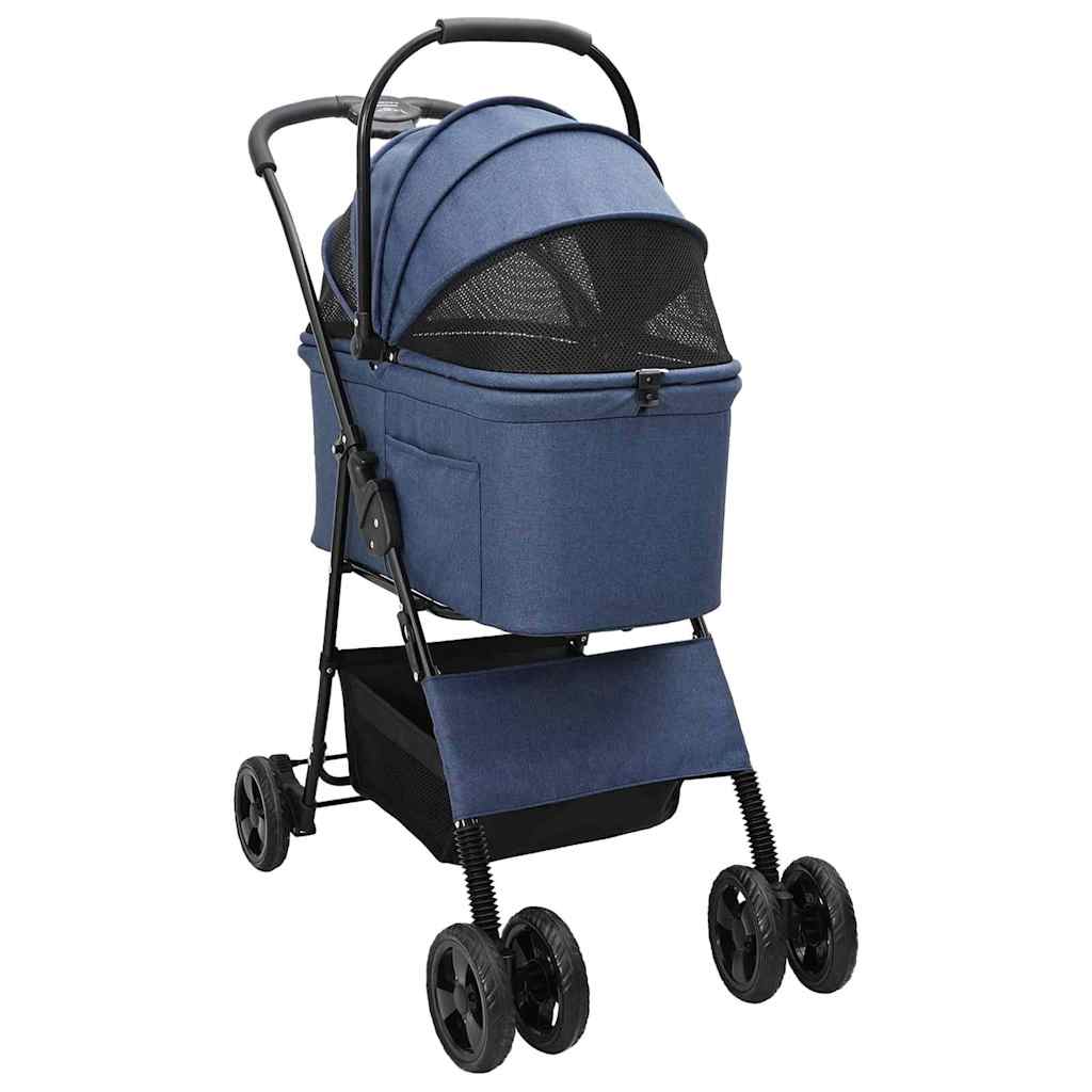 Vidaxl opvouwbare huisdierenwagen blauw 81 x 47 x 99 cm polyester