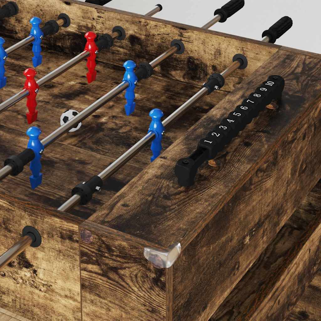 Vidaxl voetbaltafel gerookt eiken 125 x 60,5 x 80 cm bewerkt hout