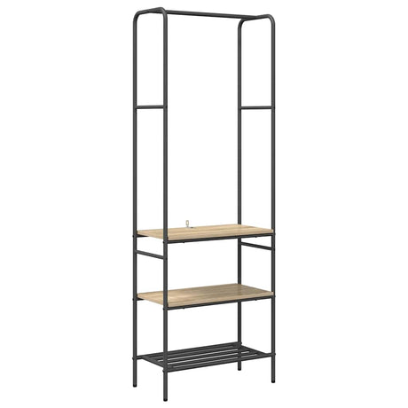Vidaxl kledingrek met plank sonoma eiken 60 x 30 x 171 cm bewerkt hout