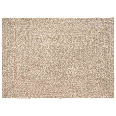 Vidaxl vloerkleden rechthoekig natuurlijk en wit 160 x 230 cm jute