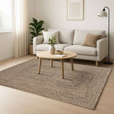 Vidaxl vloerkleden vierkant natuurlijk en zwart 300 x 300 cm jute