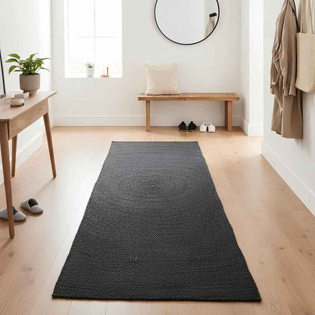 Vidaxl vloerkleden rechthoekig donkergrijs 60 x 400 cm jute