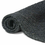 Vidaxl vloerkleden vierkant donkergrijs 120 x 120 cm jute