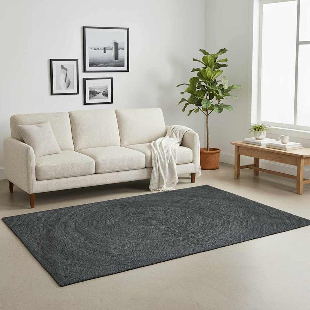 Vidaxl vloerkleden vierkant donkergrijs 300 x 300 cm jute