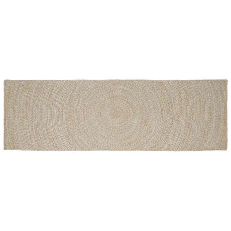 Vidaxl vloerkleden rechthoekig natuurlijk en wit 60 x 250 cm jute