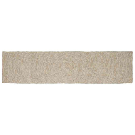 Vidaxl vloerkleden rechthoekig natuurlijk en wit 60 x 400 cm jute