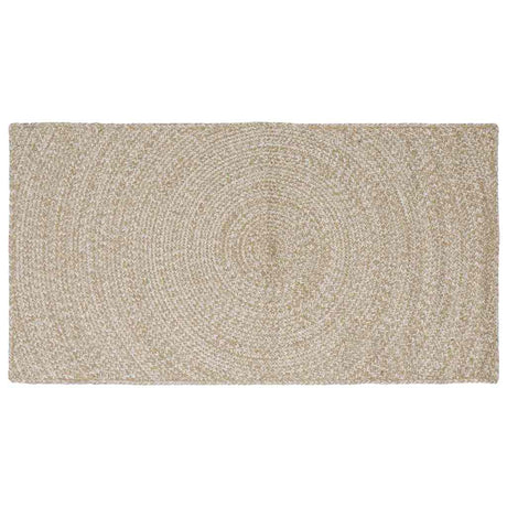 Vidaxl vloerkleden rechthoekig natuurlijk en wit 80 x 150 cm jute