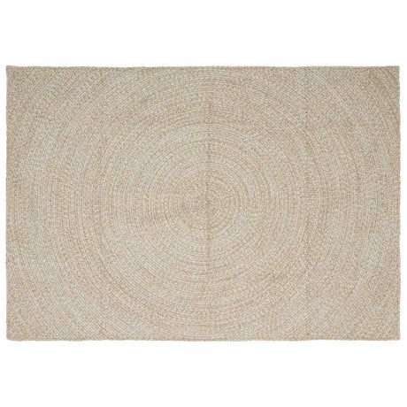 Vidaxl vloerkleden rechthoekig natuurlijk en wit 240 x 340 cm jute