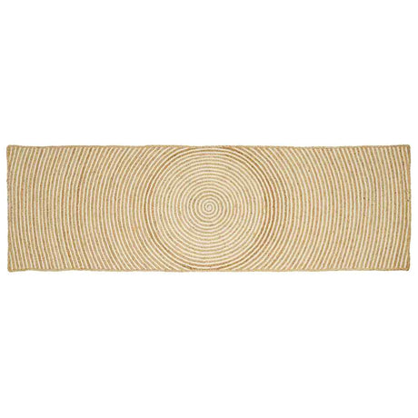 Vidaxl vloerkleed natuurlijk en wit 60 x 250 cm jute