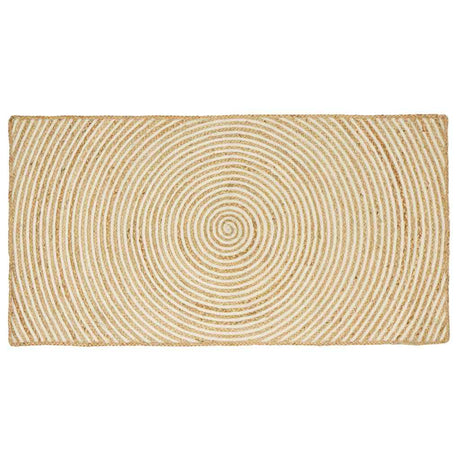Vidaxl vloerkleed natuurlijk en wit 80 x 150 cm jute