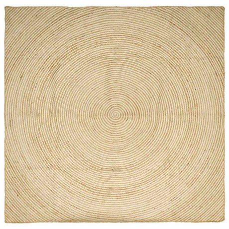 Vidaxl vloerkleed natuurlijk en wit 240 x 240 cm jute