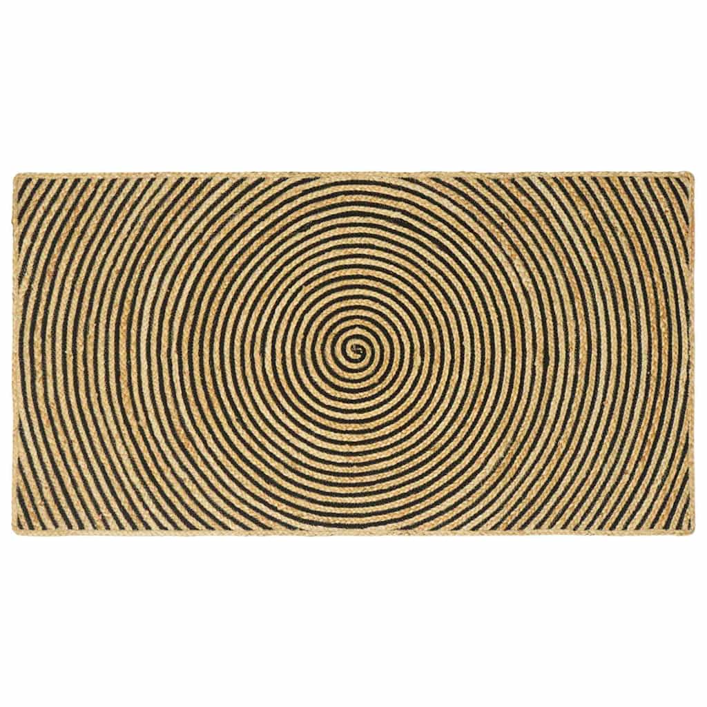 Vidaxl vloerkleed natuurlijk en zwart 80 x 150 cm jute