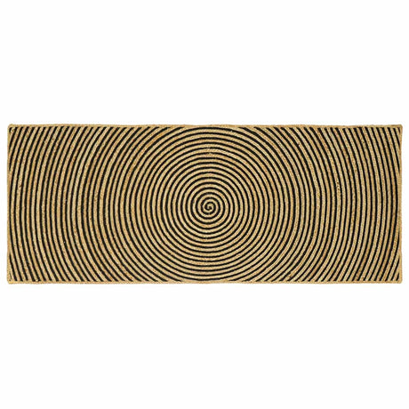 Vidaxl vloerkleed natuurlijk en zwart 80 x 200 cm jute