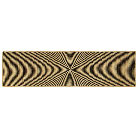 Vidaxl vloerkleed natuurlijk en zwart 80 x 300 cm jute