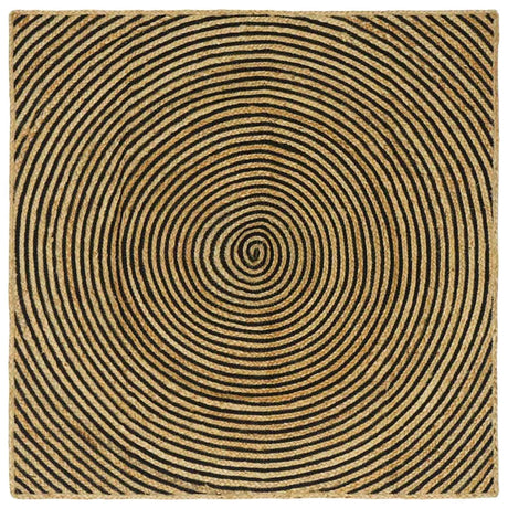 Vidaxl vloerkleed natuurlijk en zwart 120 x 120 cm jute