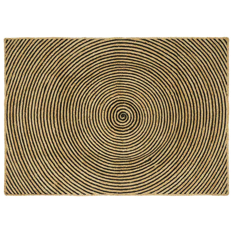 Vidaxl vloerkleed natuurlijk en zwart 120 x 170 cm jute