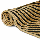 Vidaxl vloerkleed natuurlijk en zwart 200 x 290 cm jute