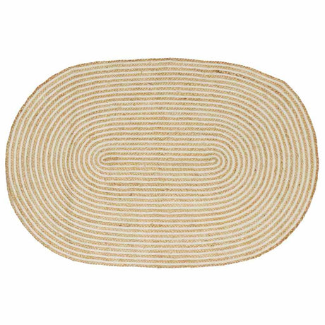 Vidaxl vloerkleed natuurlijk en wit 100 x 152 cm jute