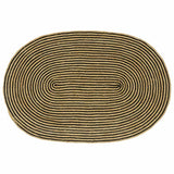 Vidaxl vloerkleed natuurlijk en zwart 122 x 183 cm jute