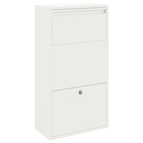 Vidaxl pakket inwerp box met opslag met slot wit 44 x 22 x 82 cm staal
