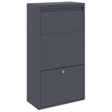 Vidaxl pakket inwerp box met opslag antraciet 44 x 22 x 82 cm staal