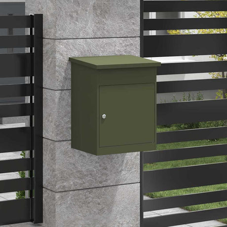 Vidaxl pakket inwerp box met opslag olijfgroen 47,5 x 38 x 59 cm staal