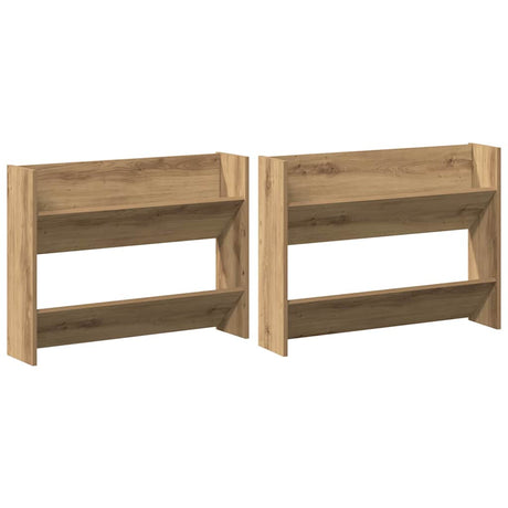 Vidaxl schoenenkast 2 pcs artisan eiken 85 x 18 x 90 cm bewerkt hout
