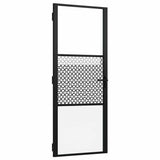 Vidaxl glazen deur fretwerk zwart 76 x 3.5 x 201.5 cm aluminium