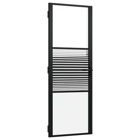 Vidaxl glazen deur gestreept zwart 76 x 3.5 x 201.5 cm aluminium