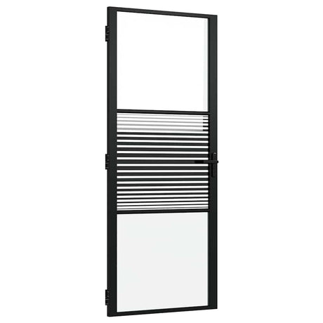 Vidaxl glazen deur gestreept zwart 76 x 3.5 x 201.5 cm aluminium
