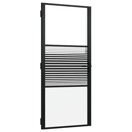 Vidaxl glazen deur gestreept zwart 76 x 3.5 x 201.5 cm aluminium