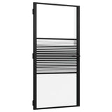 Vidaxl glazen deur gestreept zwart 76 x 3.5 x 201.5 cm aluminium