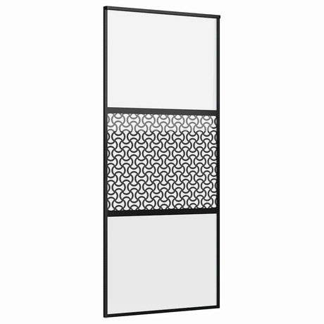 Vidaxl glazen deur fretwerk zwart 90 x 2 x 205 cm aluminium
