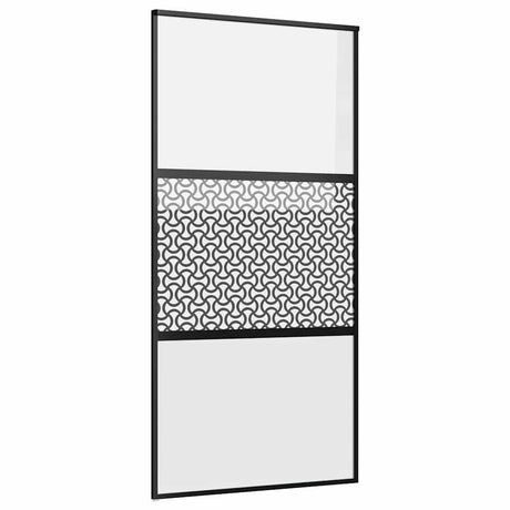 Vidaxl glazen deur fretwerk zwart 90 x 2 x 205 cm aluminium