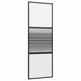 Vidaxl glazen deur gestreept zwart 90 x 2 x 205 cm aluminium