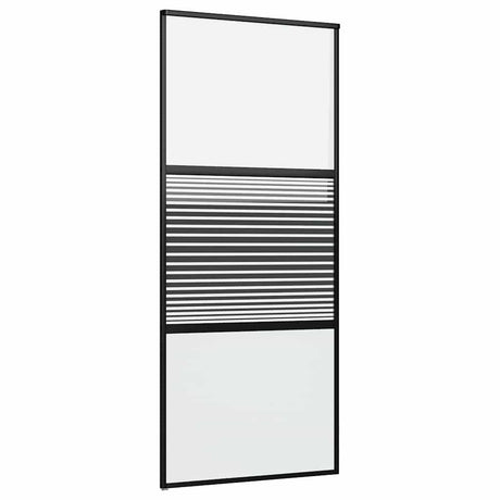 Vidaxl glazen deur gestreept zwart 90 x 2 x 205 cm aluminium