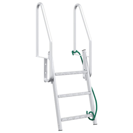 Vidaxl 3-traps steigerladder zilver 58 x 77 x 144 cm aluminium