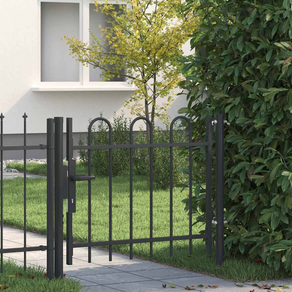 Vidaxl hekpoort met slot grijs 103 x 250 cm gepoedercoat staal