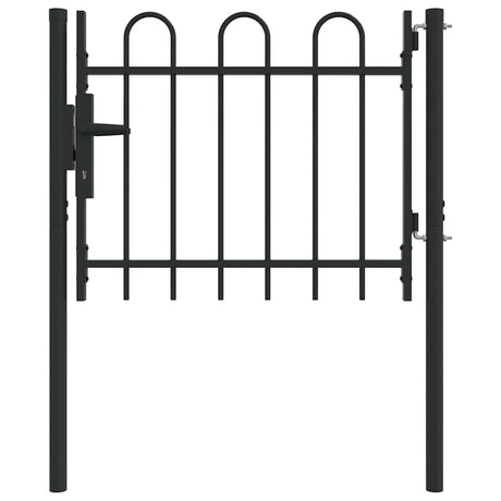 Vidaxl hekpoort met slot grijs 103 x 250 cm gepoedercoat staal