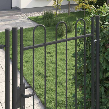 Vidaxl hekpoort met slot grijs 103 x 225 cm gepoedercoat staal
