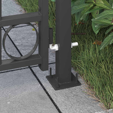 Vidaxl afrasteringspaal met slot grijs 200 x 88 x 14 cm staal