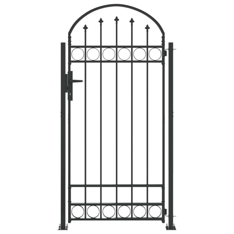 Vidaxl afrasteringspaal met slot grijs 200 x 88 x 14 cm staal