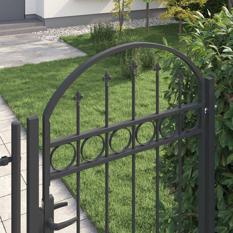 Vidaxl hekpoort met slot grijs 100 x 175 cm gepoedercoat staal